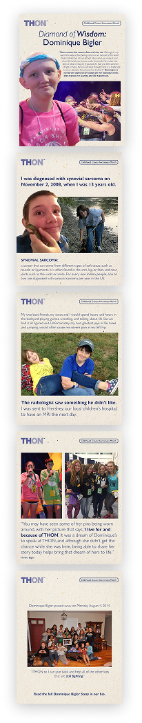 Diamond of Wisdom feature story: Dominique Bigler, for Childhood Cancer Awareness Month