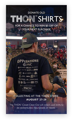 Donate Old THON Shirts campaign graphic