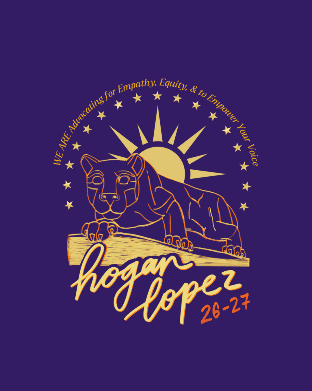 Hogan-Lopez WE ARE campaign logo with sun